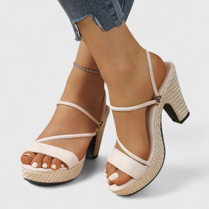 Women’s Open-Toe Heeled Sandals with Ankle Strap