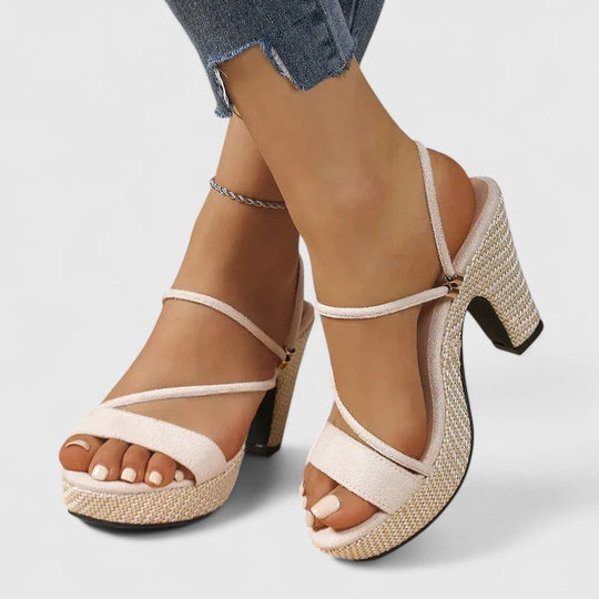 Women’s Open-Toe Heeled Sandals with Ankle Strap