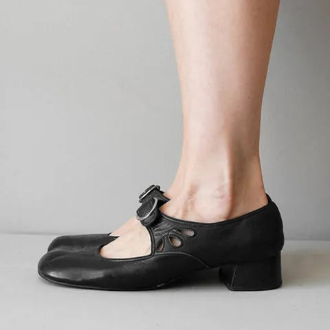 Women’s Open-Toe Heeled Sandals with Buckle Strap