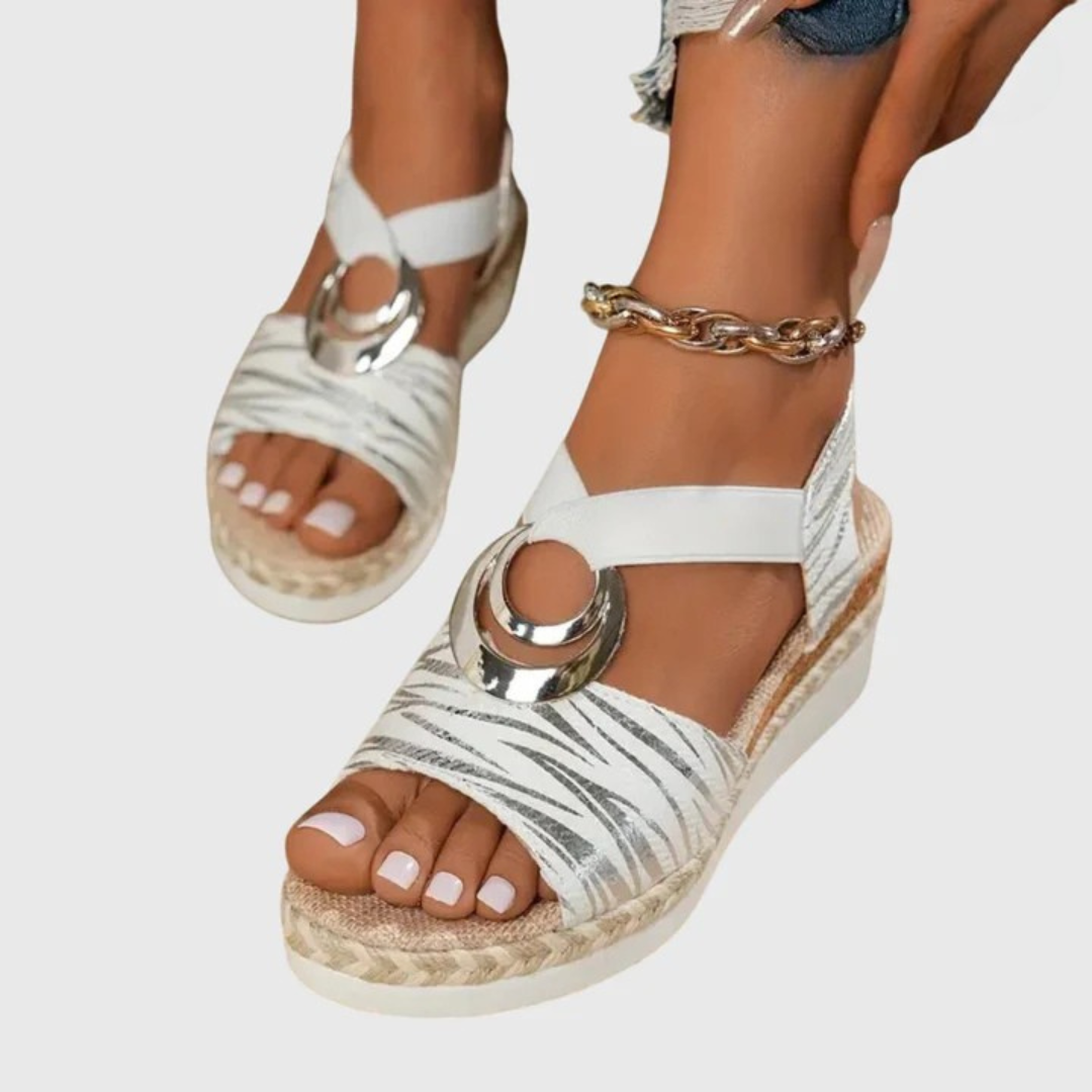 Women’s Orthopaedic-Style Slip-On Sandals with Cushioned Footbed