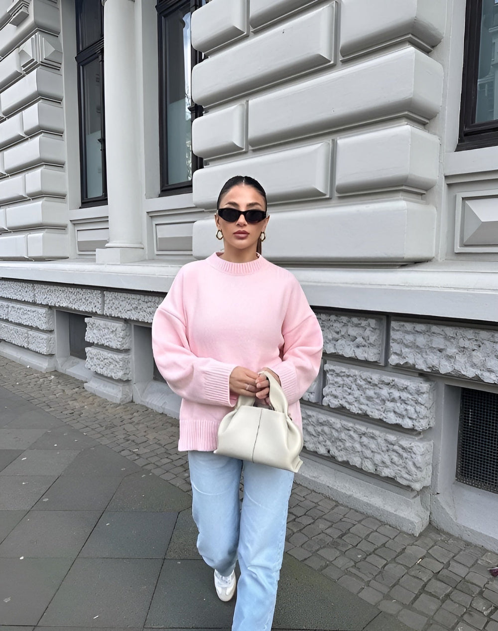 Women's Oversized Crew-Neck Sweater – Soft Layering Knit, S–2XL