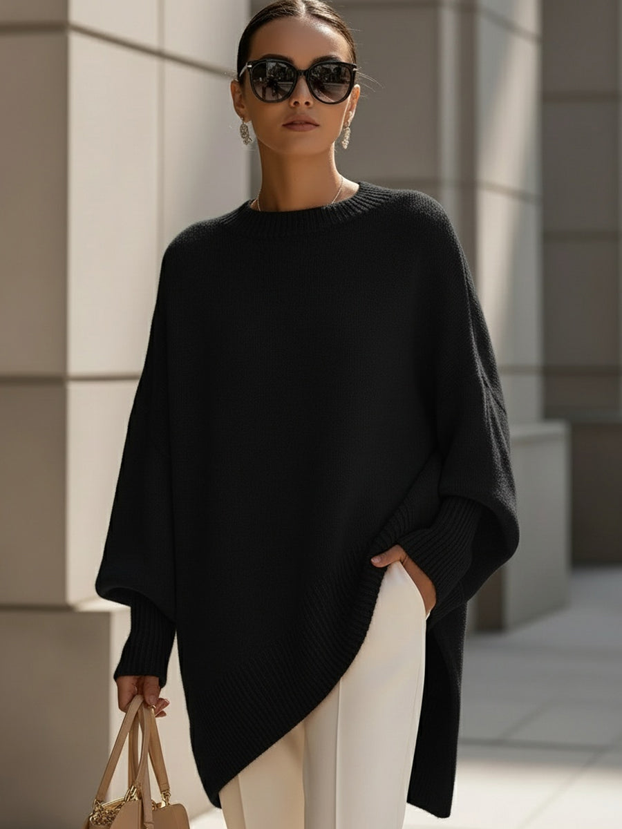 Women’s Oversized Knit Poncho – Soft Flowing Everyday Layer