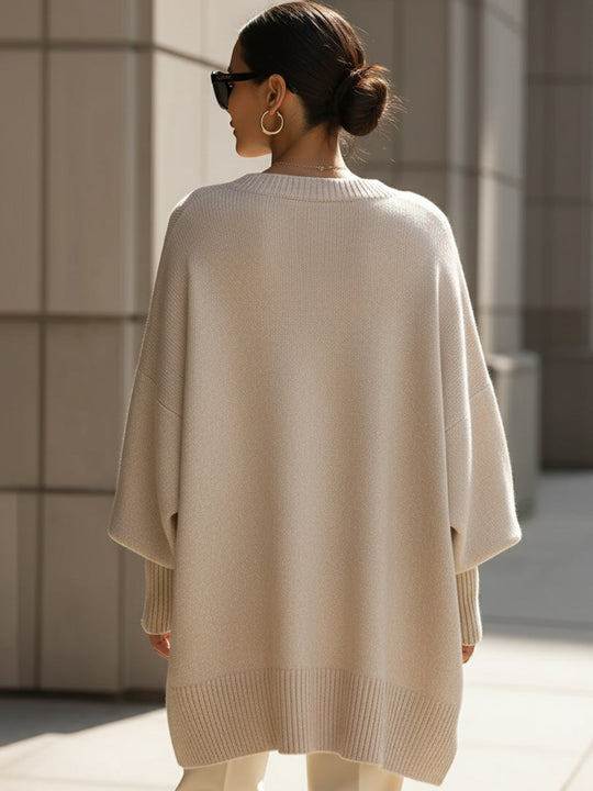 Women’s Oversized Knit Poncho – Soft Flowing Everyday Layer