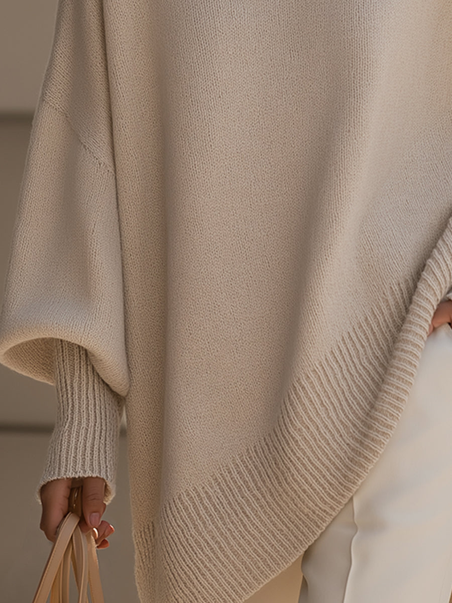 Women’s Oversized Knit Poncho – Soft Flowing Everyday Layer