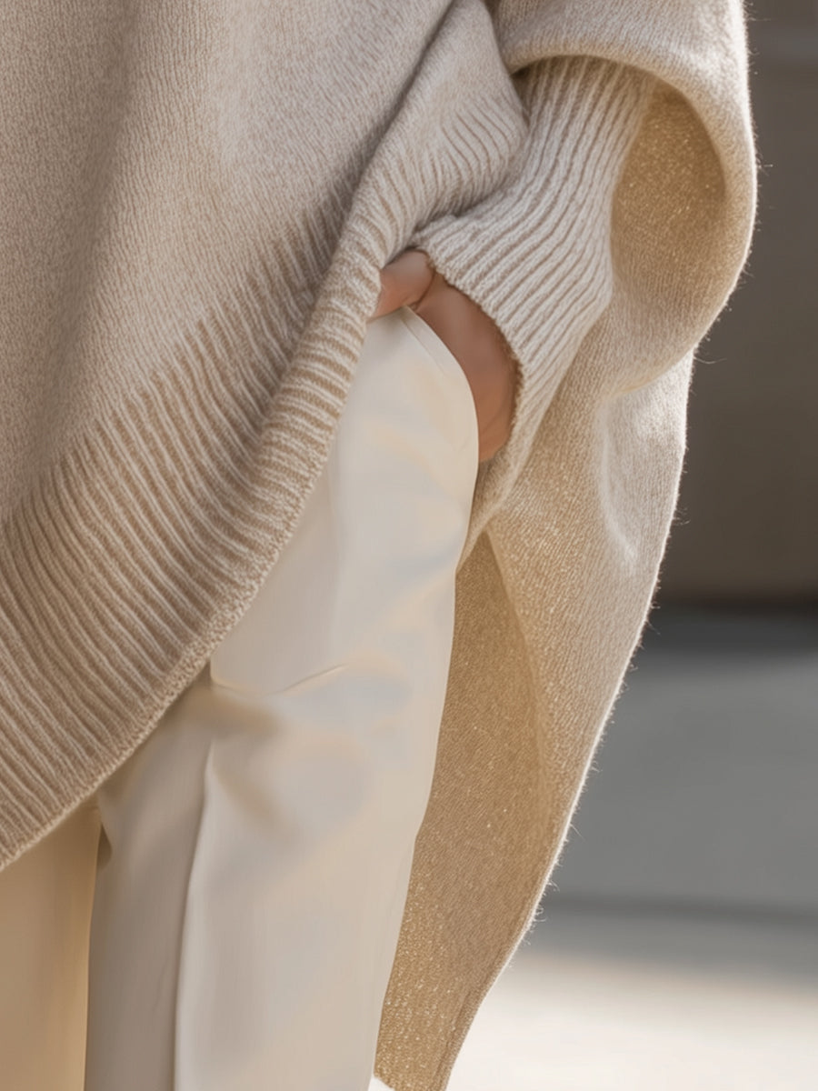 Women’s Oversized Knit Poncho – Soft Flowing Everyday Layer