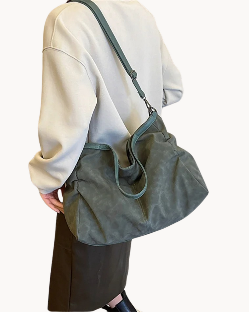 Women's Oversized Leather Tote – Removable Crossbody Strap