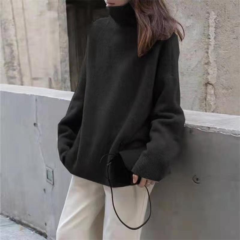 Women’s Oversized Turtleneck Sweater – Soft Acrylic Autumn Winter Knit