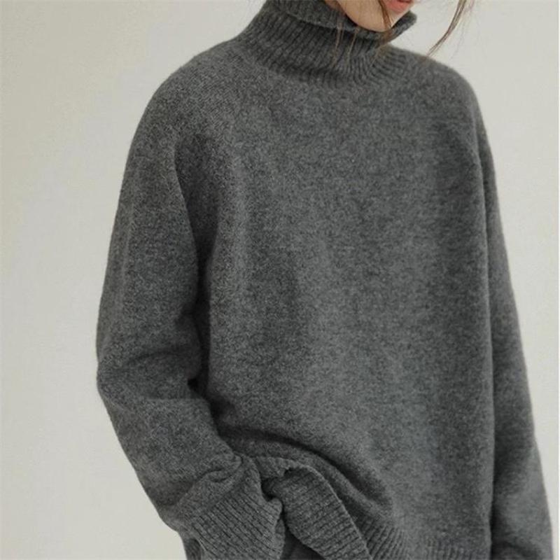 Women’s Oversized Turtleneck Sweater – Soft Acrylic Autumn Winter Knit