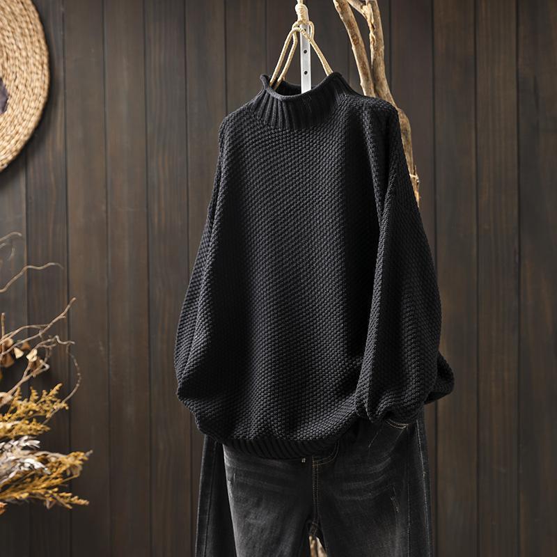 Women's Oversized Turtleneck Sweater – Soft Longline Knit