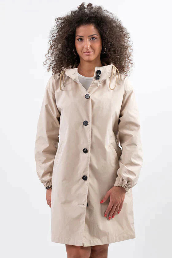Women's Oversized Waterproof Jacket – Hooded Outdoor Rain Coat