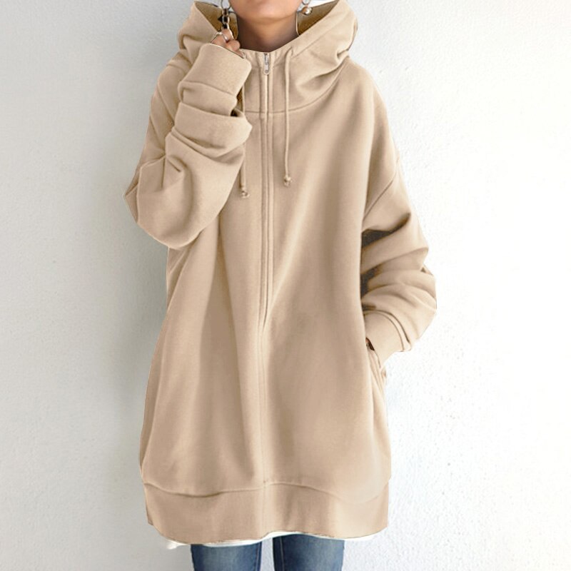 Women's Oversized Winter Hoodie – Warm Relaxed Fit with Side Pockets
