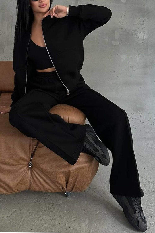 Women’s Oversized Zip Sweatshirt and Jogger Set – Relaxed Athleisure Outfit