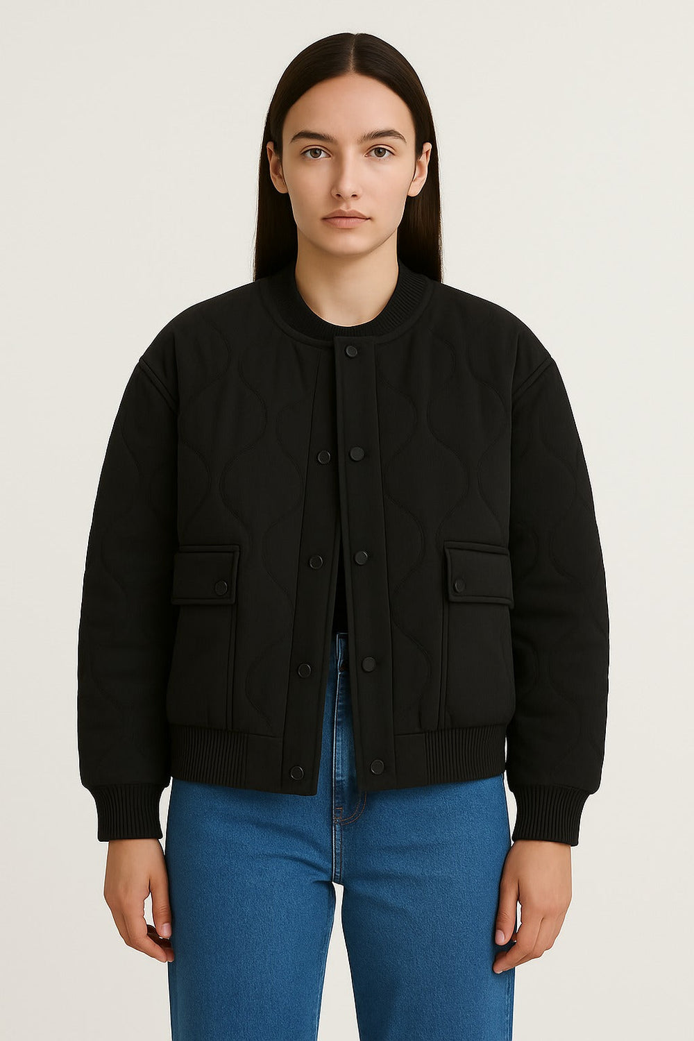 Women's Oversized Zip-Up Bomber Jacket for Transitional Weather