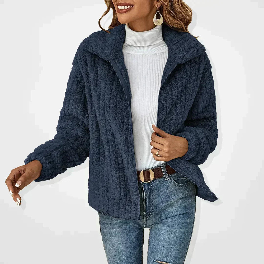 Women's Plush Fleece Jacket – Lightweight Full-Zip Everyday Layer