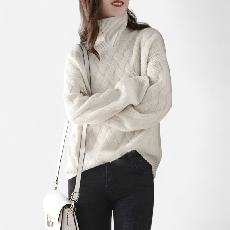 Women’s Premium Turtleneck Sweater – Soft Lightweight Acrylic Knit