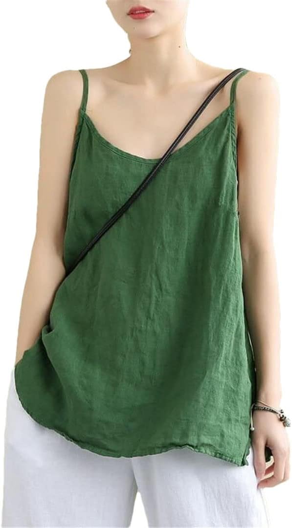 Women’s Relaxed Crew-Neck Tank Top – Rounded Hem Layering Basic