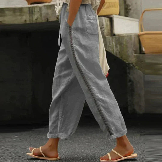Women’s Relaxed Tapered Pants – Elastic-Waist Trousers with Pockets