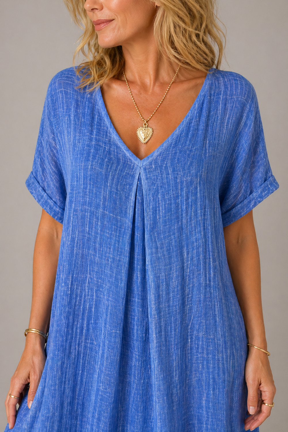 Women's Relaxed V-Neck Dress – Fluid Everyday Style