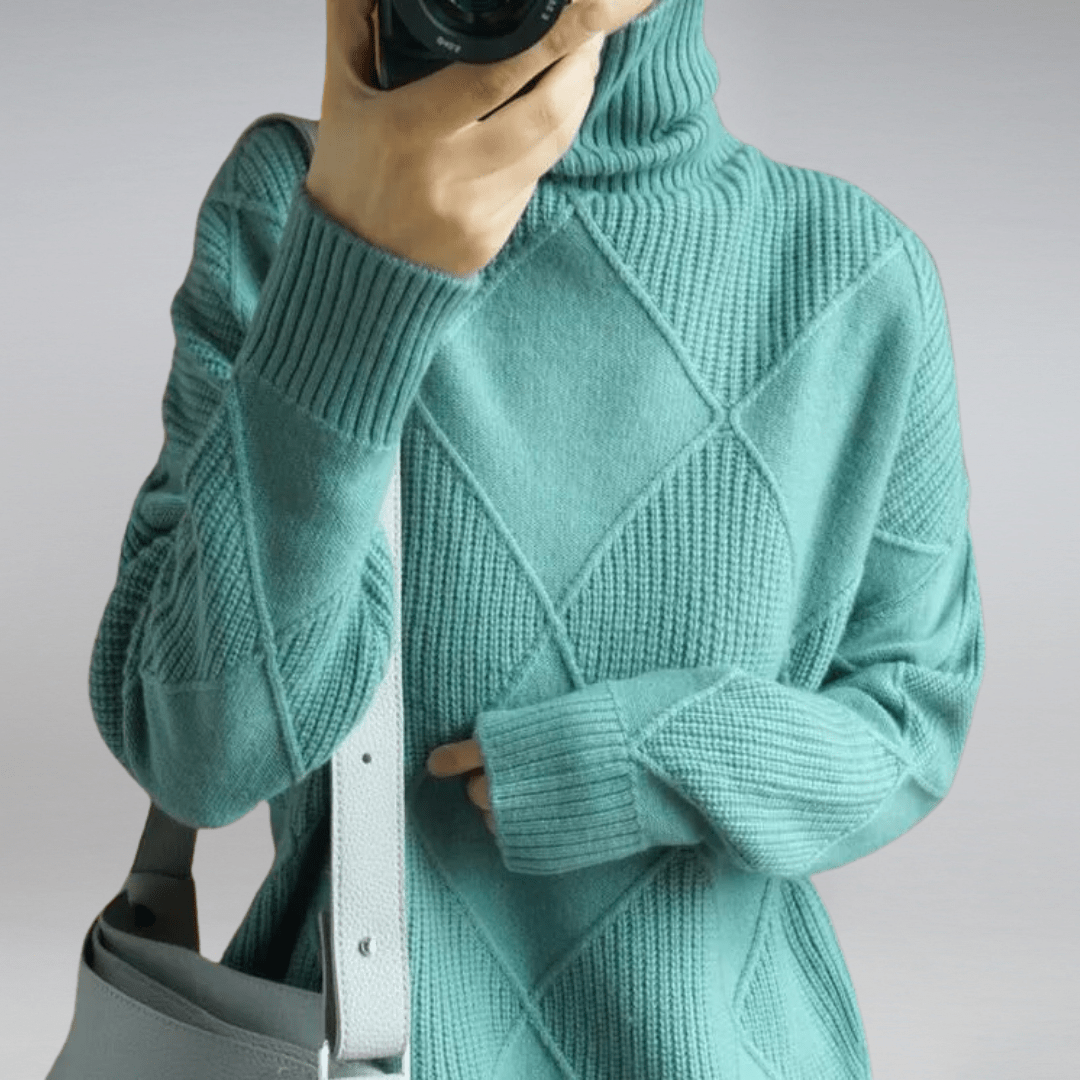 Women’s Ribbed Turtleneck Sweater – Soft Relaxed Long-Sleeve Knit