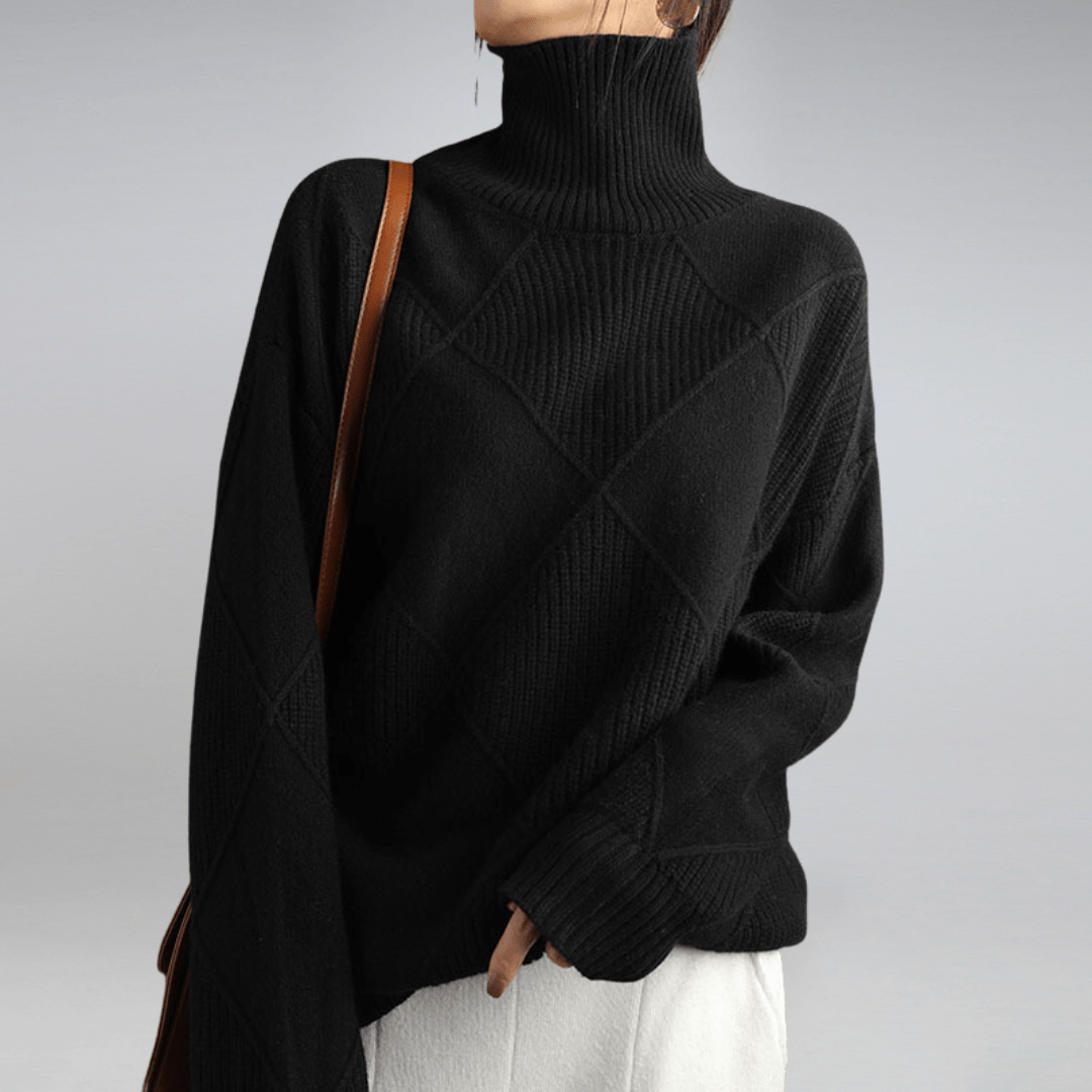 Women’s Ribbed Turtleneck Sweater – Soft Relaxed Long-Sleeve Knit