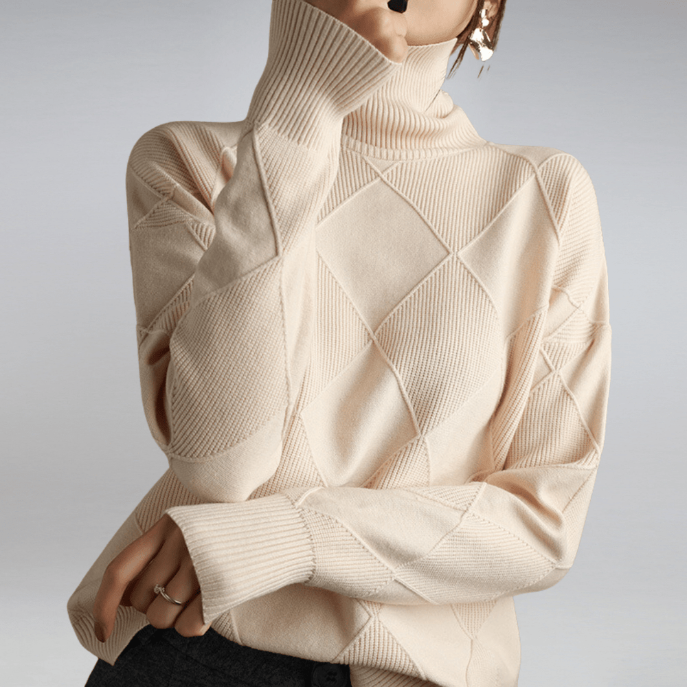 Women’s Ribbed Turtleneck Sweater – Soft Relaxed Long-Sleeve Knit