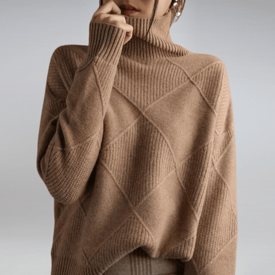 Women’s Ribbed Turtleneck Sweater – Soft Relaxed Long-Sleeve Knit