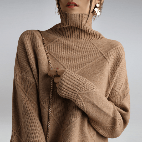 Women’s Ribbed Turtleneck Sweater – Soft Relaxed Long-Sleeve Knit