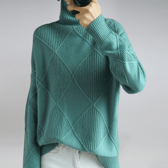 Women’s Ribbed Turtleneck Sweater – Soft Relaxed Long-Sleeve Knit