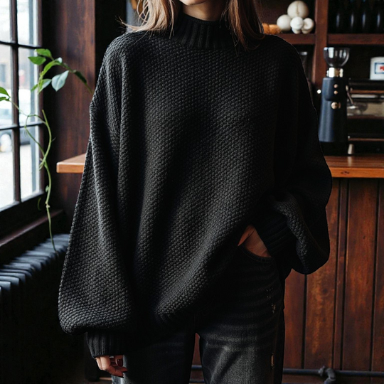 Women’s Ribbed Turtleneck Sweater – Warm Fitted Long-Sleeve Knit