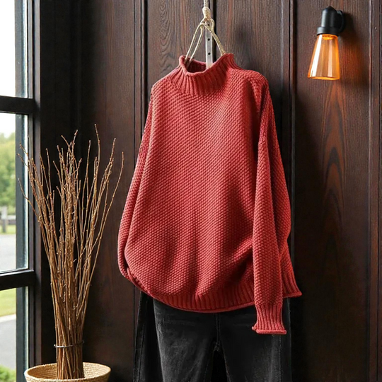 Women’s Ribbed Turtleneck Sweater – Warm Fitted Long-Sleeve Knit