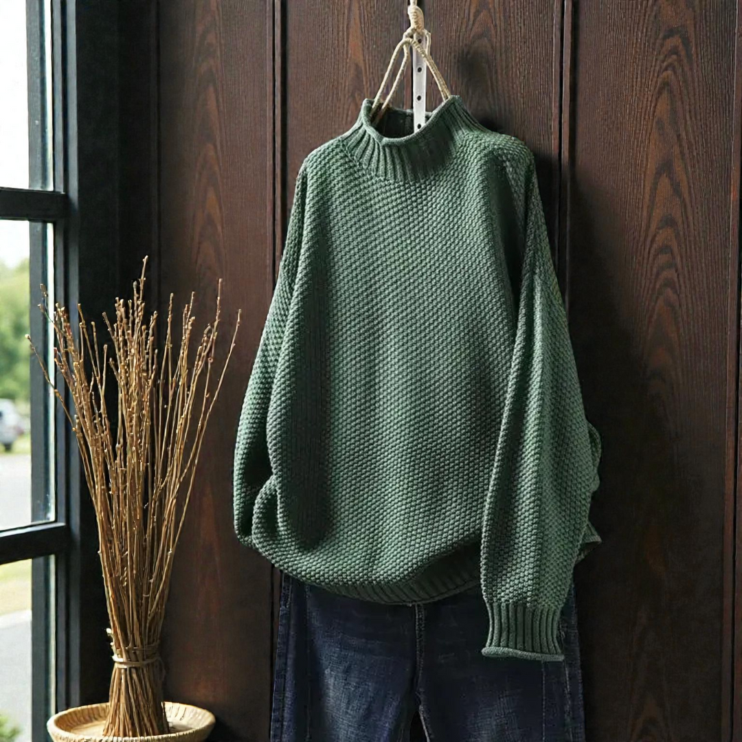 Women’s Ribbed Turtleneck Sweater – Warm Fitted Long-Sleeve Knit