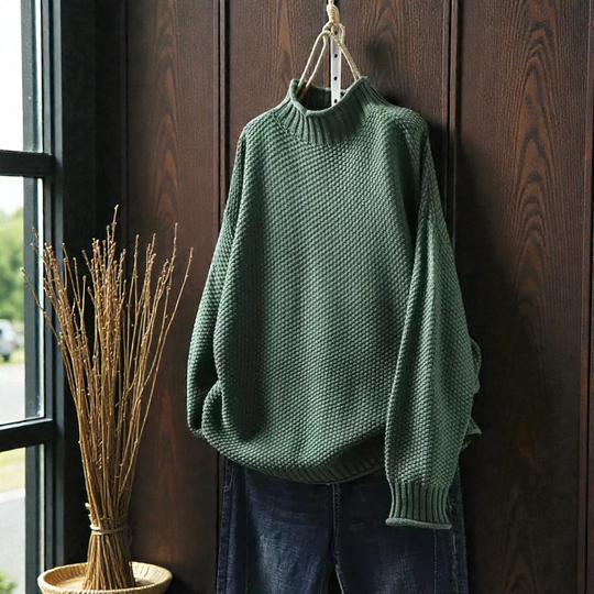 Women’s Ribbed Turtleneck Sweater – Warm Fitted Long-Sleeve Knit