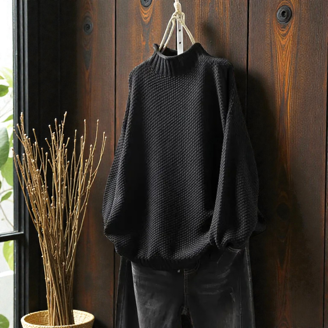 Women’s Ribbed Turtleneck Sweater – Warm Fitted Long-Sleeve Knit
