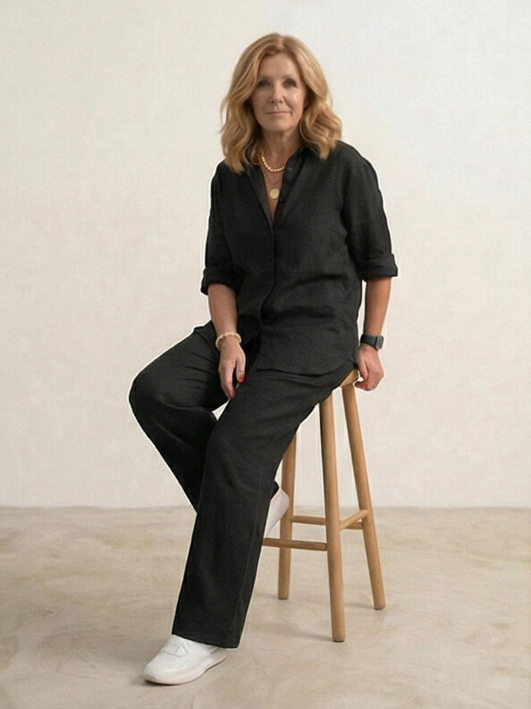 Women’s Shirt and Wide-Leg Trouser Set – Flowing Chic Two-Piece Outfit
