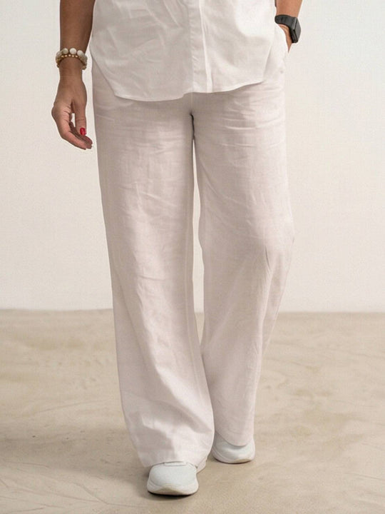 Women’s Shirt and Wide-Leg Trouser Set – Flowing Chic Two-Piece Outfit
