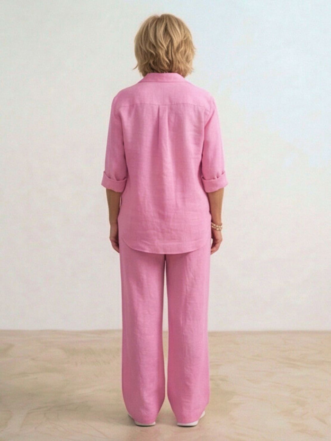 Women’s Shirt and Wide-Leg Trouser Set – Flowing Chic Two-Piece Outfit