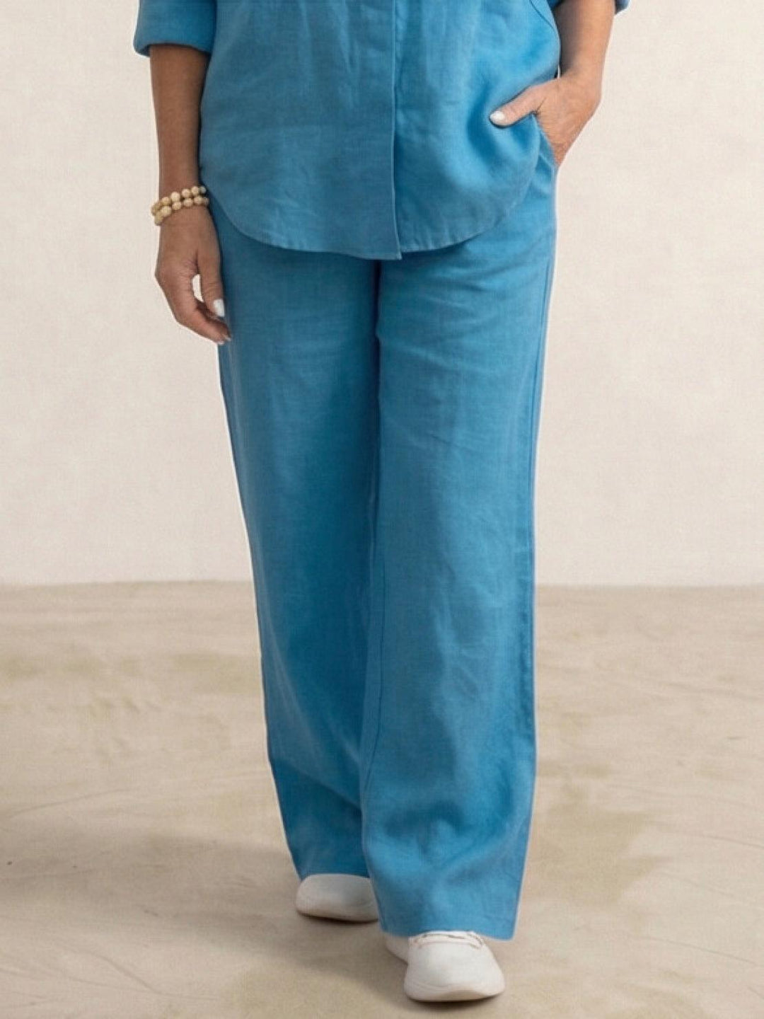 Women’s Shirt and Wide-Leg Trouser Set – Flowing Chic Two-Piece Outfit