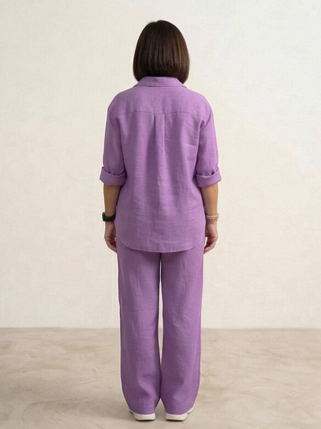 Women’s Shirt and Wide-Leg Trouser Set – Flowing Chic Two-Piece Outfit