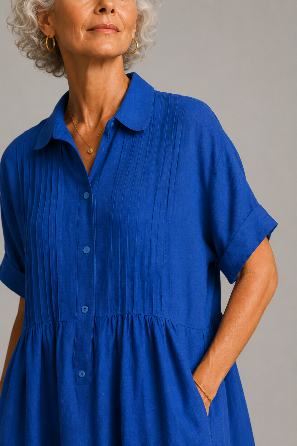 Women's Short-Sleeve Summer Dress – Lightweight Flowing Style