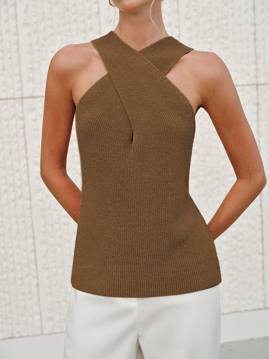 Women’s Sleeveless Halter Blouse – Elegant Summer Top