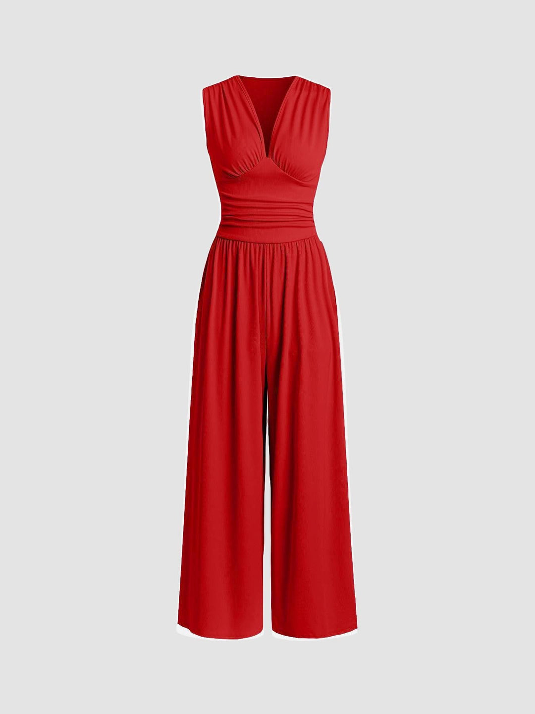 Women’s Sleeveless Wide-Leg Jumpsuit – Chic Flowing Summer Outfit