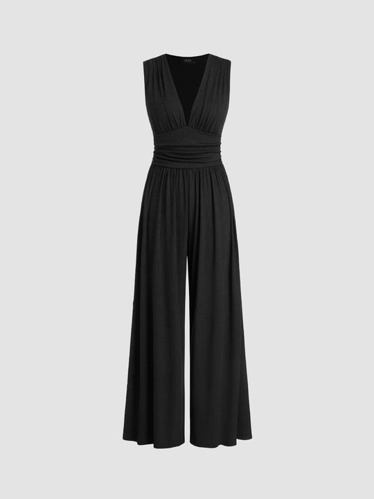 Women’s Sleeveless Wide-Leg Jumpsuit – Chic Outfit for Dinners and Events
