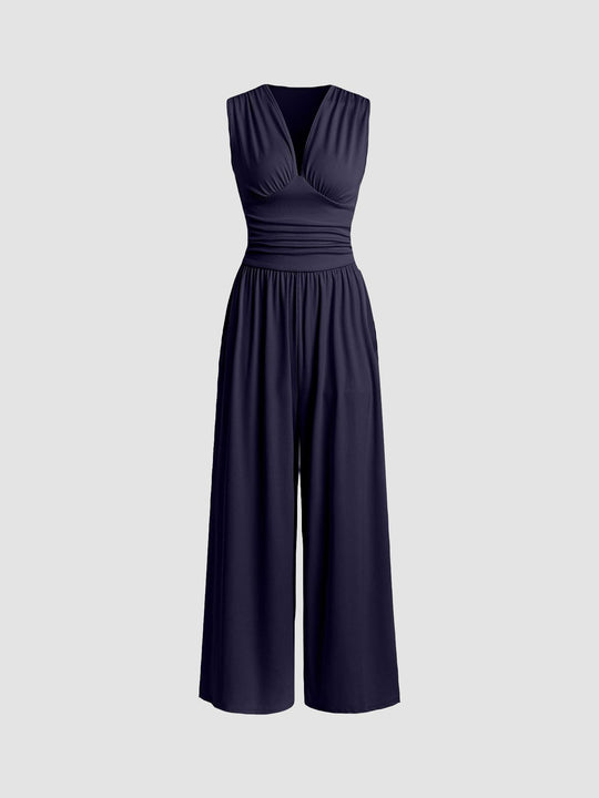 Women’s Sleeveless Wide-Leg Jumpsuit – Chic Outfit for Dinners and Events