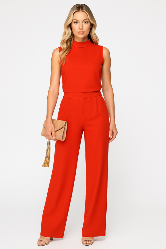 Women’s Sleeveless Wide-Leg Jumpsuit – Elegant Day-to-Evening Outfit