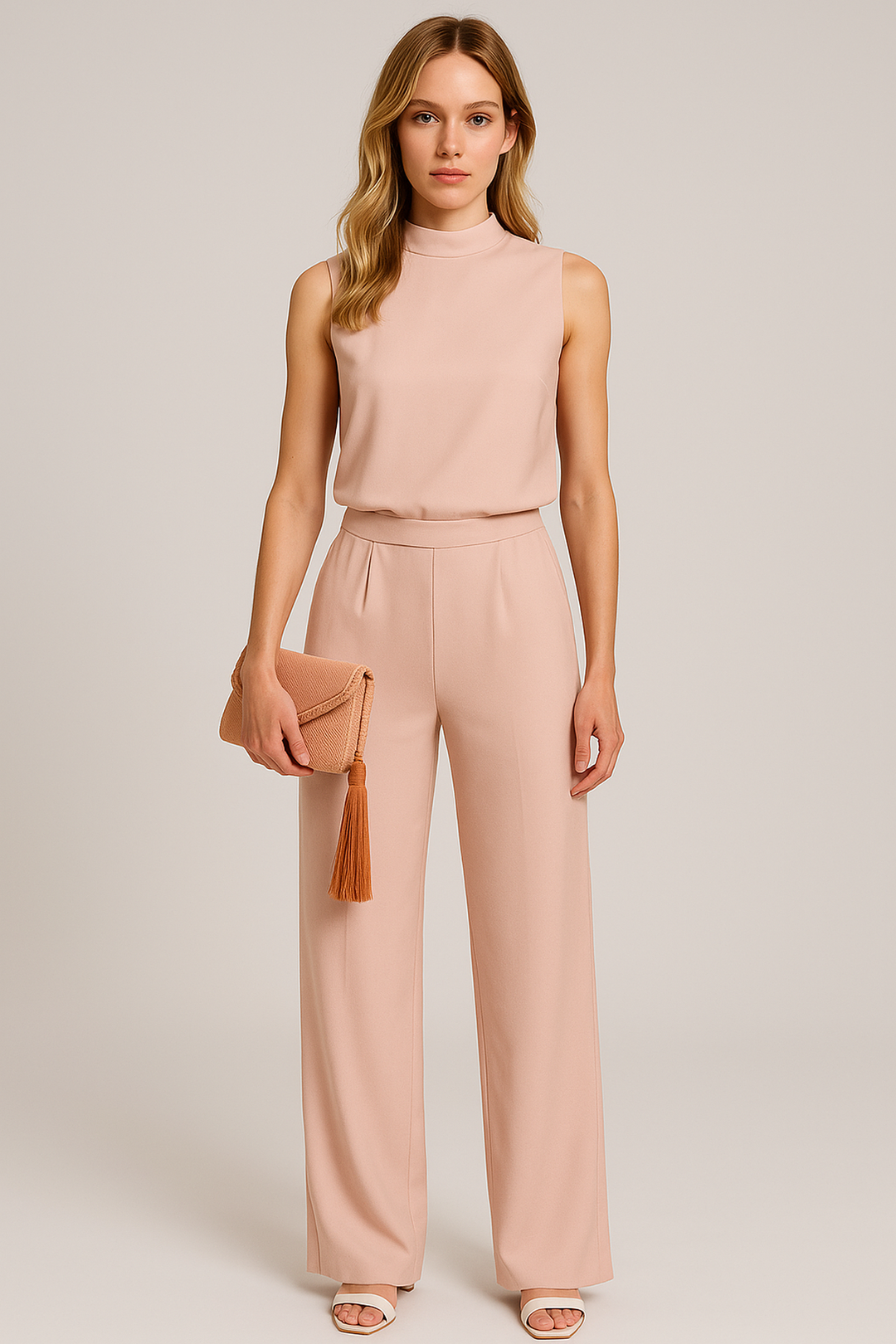 Women’s Sleeveless Wide-Leg Jumpsuit – Elegant Day-to-Evening Outfit