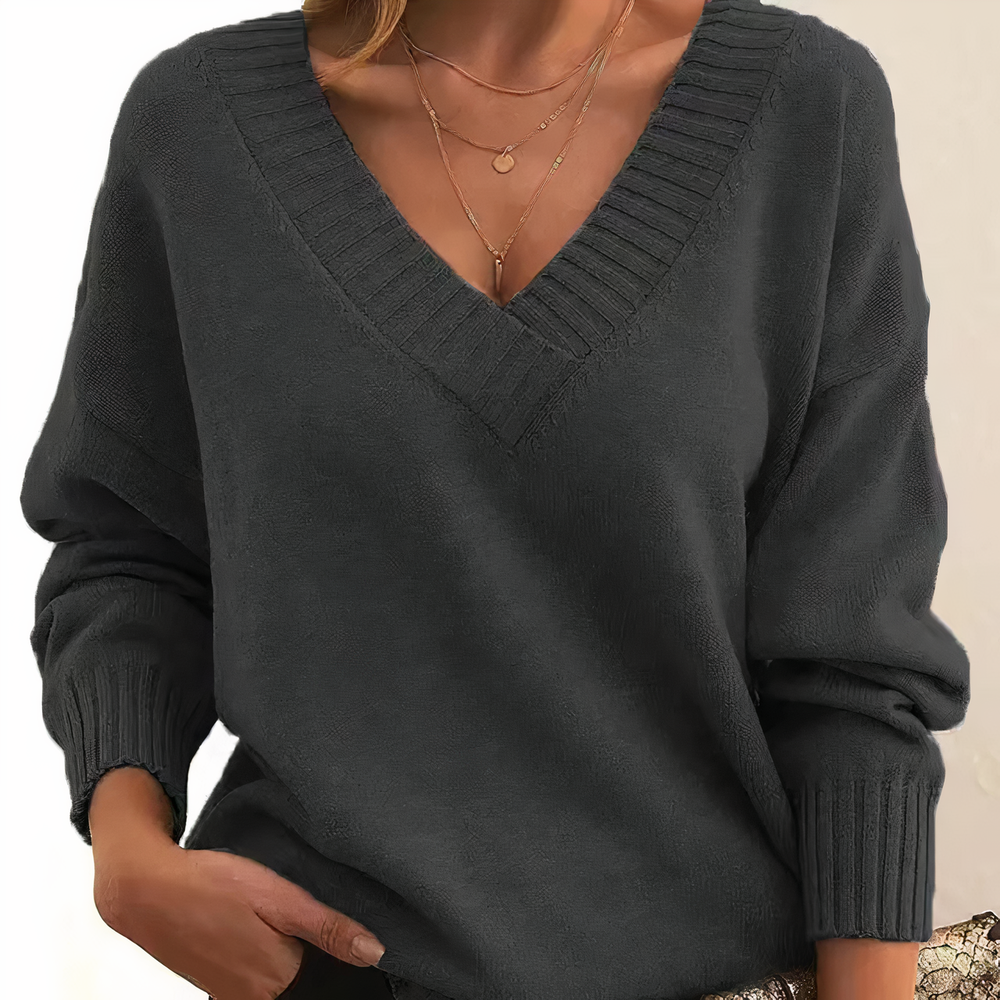Women's Soft Autumn Crew-Neck Sweater – Relaxed Long-Sleeve Knit