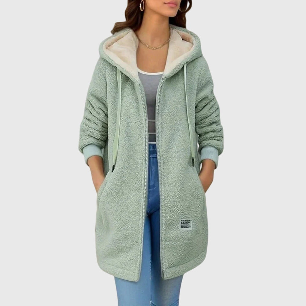 Women's Soft Fleece Hoodie – Full-Zip Winter Layer with Pockets