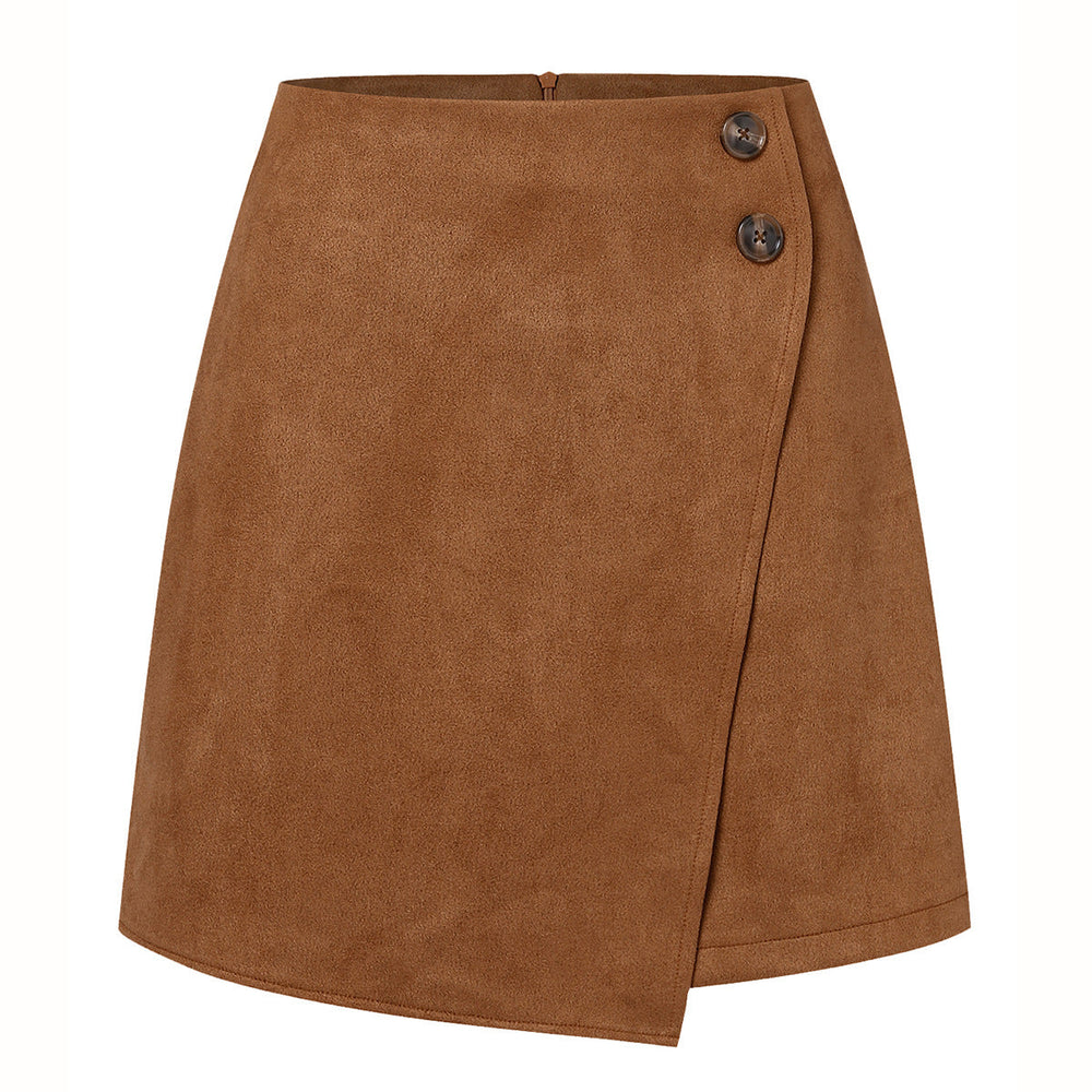 Women's Soft Suede-Look Asymmetrical Mini Skirt