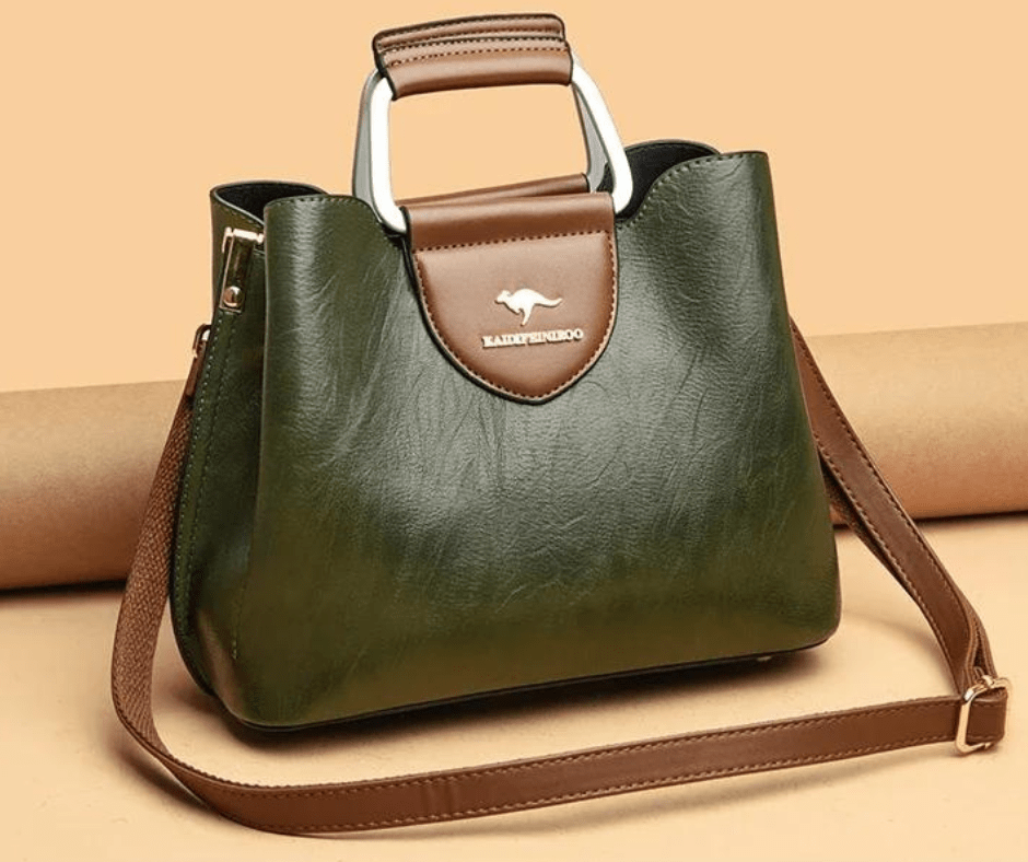 Women's Structured Leather Bag – Removable Strap, 27.5 cm