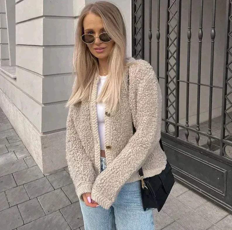 Women's Teddy Overshirt – Soft Button-Front Layering Jacket
